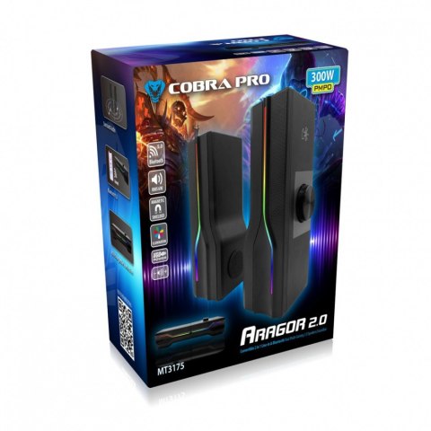Media-Tech Głośniki soundbar z Bluetooth ARAGOR 2.0 MT3175 Gamingowe/2.0 lub soundbar/Line-in/Bluetooth 5.0/RGB/Jack 3,5/USB/RMS 8W/PMPO 32 Media-Tech Głośniki soundbar z Bluetooth ARAGOR 2.0 MT3175 Gamingowe/2.0 lub soundbar/Line-in/Bluetooth 5.0/RGB/Jack 3,5/USB/RMS 8W/PMPO 32