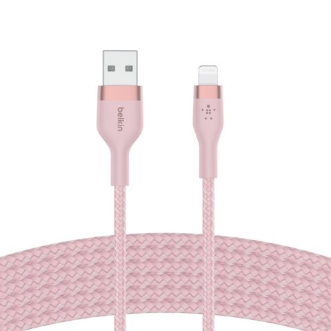 Belkin Kabel BoostCharge USB-A do Lightning silikonowy 3m, różowy Belkin Kabel BoostCharge USB-A do Lightning silikonowy 3m, różowy