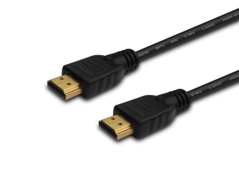 Savio Kabel HDMI (M) 10m, czarny, złote końcówki, v1.4 high speed, ethernet/3D, CL-34 Savio Kabel HDMI (M) 10m, czarny, złote końcówki, v1.4 high speed, ethernet/3D, CL-34
