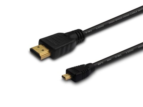 Savio Kabel HDMI (M) - micro HDMI (M) 1m, czarny, CL-39 Savio Kabel HDMI (M) - micro HDMI (M) 1m, czarny, CL-39