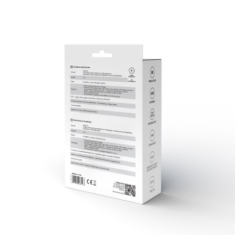 Savio Kabel HDMI (M) v2.1, kątowy, 3m, 8K, miedź, niebiesko-czarny, złote końcówki, ethernet/3D, CL-148 Savio Kabel HDMI (M) v2.1, kątowy, 3m, 8K, miedź, niebiesko-czarny, złote końcówki, ethernet/3D, CL-148