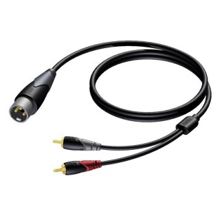 PROCAB Kabel XLR Męski - 2x RCA/Cinch Męski 3 m - CLA703/3