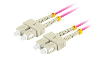 Lanberg Patchcord światłowodowy Mm Sc/Upc-Sc/Upc Duplex 3.0mm 2m fioletowy