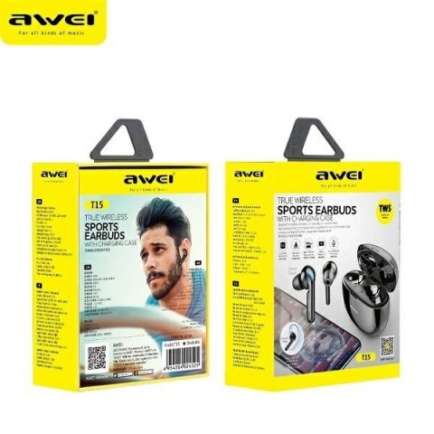 AWEI Słuchawki Bluetooth 5.0 TWS T15P Czarne AWEI Słuchawki Bluetooth 5.0 TWS T15P Czarne