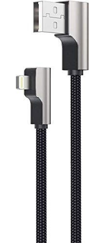 AUKEY CB-AL01 Black OEM nylonowy kabel USB - Lightning | 2m | wtyki 90 stopni | certyfikat MFi AUKEY CB-AL01 Black OEM nylonowy kabel USB - Lightning | 2m | wtyki 90 stopni | certyfikat MFi
