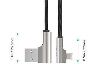 AUKEY CB-AL01 Black OEM nylonowy kabel USB - Lightning | 2m | wtyki 90 stopni | certyfikat MFi AUKEY CB-AL01 Black OEM nylonowy kabel USB - Lightning | 2m | wtyki 90 stopni | certyfikat MFi