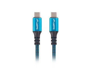 Lanberg Kabel USB-C M/M USB4 0.5m 100W 8K 60HZ czarno-niebieski