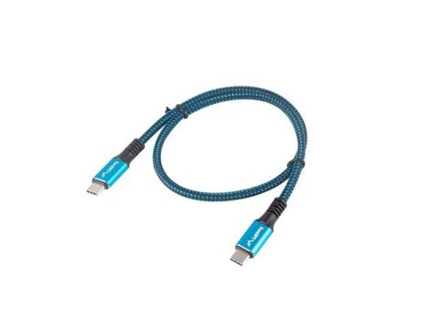 Lanberg Kabel USB-C M/M USB4 0.5m 100W 8K 60HZ czarno-niebieski Lanberg Kabel USB-C M/M USB4 0.5m 100W 8K 60HZ czarno-niebieski