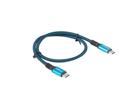 Lanberg Kabel USB-C M/M USB4 0.5m 100W 8K 60HZ czarno-niebieski Lanberg Kabel USB-C M/M USB4 0.5m 100W 8K 60HZ czarno-niebieski