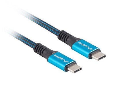 Lanberg Kabel USB-C M/M USB4 1.2m 100W 8K 60HZ czarno-niebieski Lanberg Kabel USB-C M/M USB4 1.2m 100W 8K 60HZ czarno-niebieski