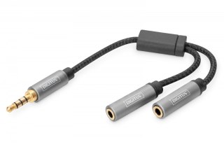 Digitus Kabel adapter audio splitter Mini Jack 3,5mm /2x 3,5mm Mini Jack M/Ż nylon 0,2m