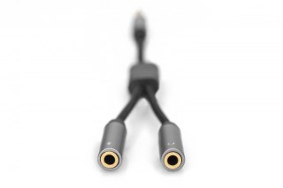 Digitus Kabel adapter headset Mini Jack 3,5mm/2x 3,5mm Mini Jack M/Ż nylon 0,2m