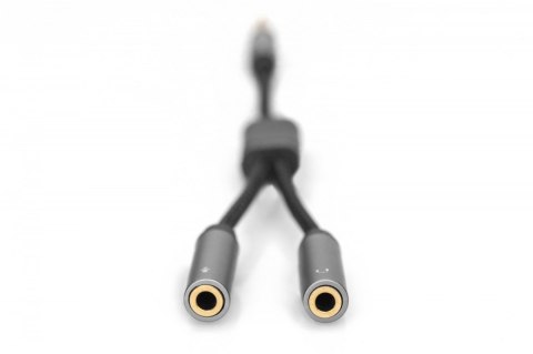 Digitus Kabel adapter headset Mini Jack 3,5mm/2x 3,5mm Mini Jack M/Ż nylon 0,2m