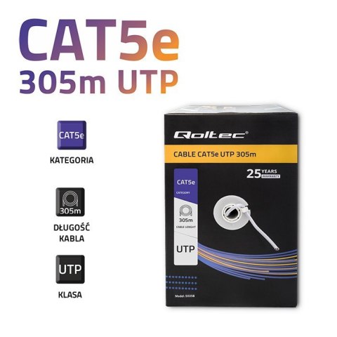 Qoltec Kabel sieciowy/skrętka UTP | CAT5E | 305m Qoltec Kabel sieciowy/skrętka UTP | CAT5E | 305m