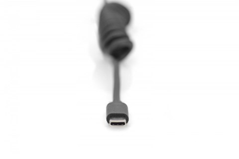 Digitus Kabel spiralny USB A/USB C, USB 2.0, PD 60W, max. 1m Czarny Digitus Kabel spiralny USB A/USB C, USB 2.0, PD 60W, max. 1m Czarny