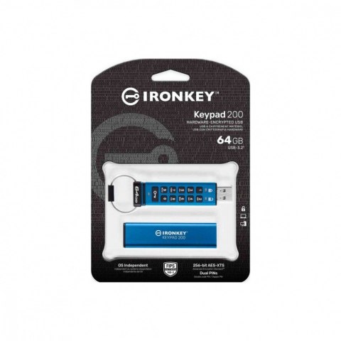 Kingston Pendrive 64GB IronKey Keypad 200 FIPS140-3 Lvl3 AES-256 Kingston Pendrive 64GB IronKey Keypad 200 FIPS140-3 Lvl3 AES-256