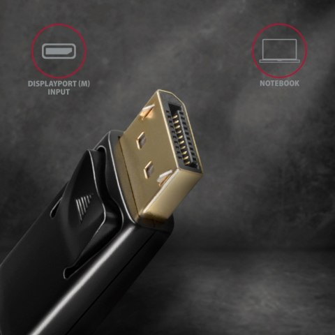 AXAGON RVD-HI14C2 Adapter aktywny DisplayPort -> HDMI 1.4, kabel 1,8m, 4K/30Hz