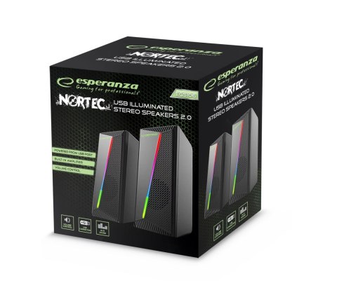 Esperanza Głośniki 2.0 USB LED Rainbow Nortec Esperanza Głośniki 2.0 USB LED Rainbow Nortec