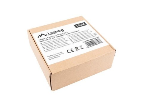 Lanberg Kabel HDMI M/M v2.1 100M 8K czarny optyczny AOC Lanberg Kabel HDMI M/M v2.1 100M 8K czarny optyczny AOC