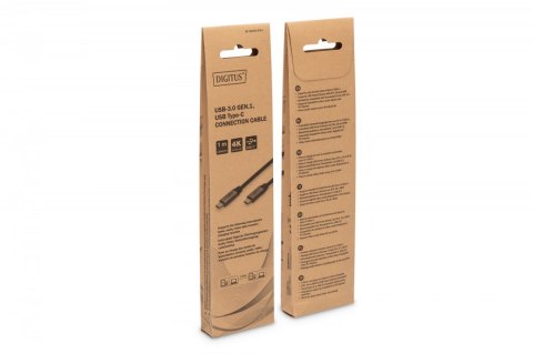 Digitus Kabel połączeniowy USB 3.0 60W/5Gbps Typ USB C/USB C M/M 1m Czarny Digitus Kabel połączeniowy USB 3.0 60W/5Gbps Typ USB C/USB C M/M 1m Czarny