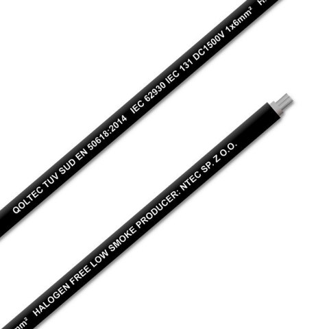 Qoltec Kabel solarny fotowoltaiczny | 6mm2 | 100m | Czarny Qoltec Kabel solarny fotowoltaiczny | 6mm2 | 100m | Czarny