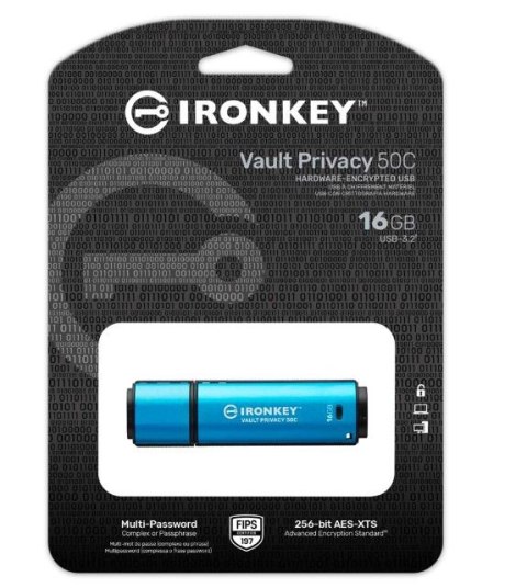 Kingston Pendrive 16GB IronKey Vault Privacy 50C AES-256 FIPS-197 Kingston Pendrive 16GB IronKey Vault Privacy 50C AES-256 FIPS-197