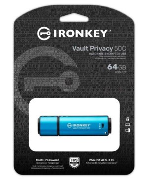 Kingston Pendrive 64GB IronKey Vault Privacy 50C AES-256 FIPS-197