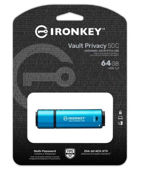Kingston Pendrive 64GB IronKey Vault Privacy 50C AES-256 FIPS-197 Kingston Pendrive 64GB IronKey Vault Privacy 50C AES-256 FIPS-197