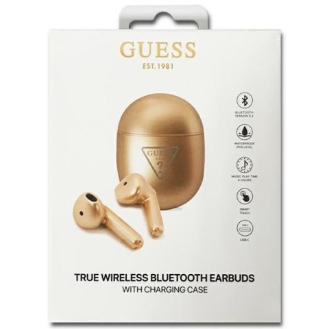 GUESS Słuchawki Bluetooth TWS GUTWST82TRD Złote GUESS Słuchawki Bluetooth TWS GUTWST82TRD Złote