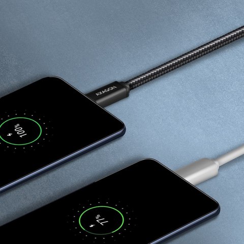 AXAGON BUMM-AM10AB Kabel MicroUSB - USB-A, 1m, USB 2.0, 2.4A, ALU, oplot, Czarny AXAGON BUMM-AM10AB Kabel MicroUSB - USB-A, 1m, USB 2.0, 2.4A, ALU, oplot, Czarny