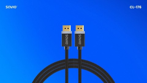 Savio Kabel DP v1.4 (M), 8K/60Hz, FHD, 3 m, CL-176 Savio Kabel DP v1.4 (M), 8K/60Hz, FHD, 3 m, CL-176