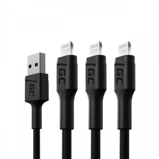 Green Cell Kabel zestaw 3x GC Ray USB - Lightning 200 cm, LED