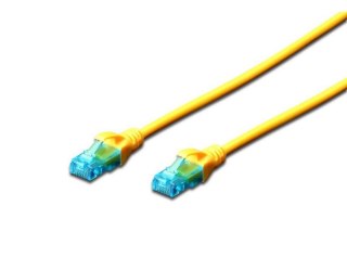Digitus Patch cord RJ45-RJ45, kat.5e, U/UTP, AWG 26/7, PVC, 0.25m, żółty