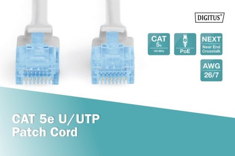 Digitus Patch cord kat.5e UTP CU AWG 26/7 0,25m Szary Digitus Patch cord kat.5e UTP CU AWG 26/7 0,25m Szary