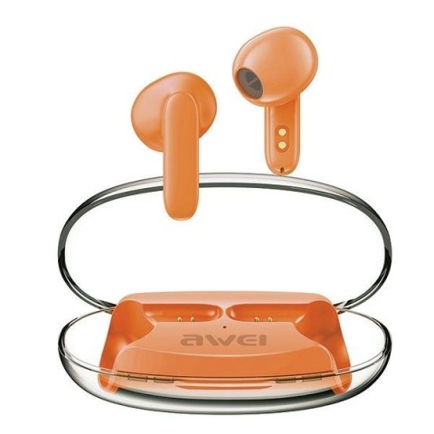 AWEI Słuchawki Bluetooth 5.3 T85 ENC TWS pomarańczowe AWEI Słuchawki Bluetooth 5.3 T85 ENC TWS pomarańczowe