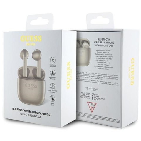 GUESS Słuchawki Bluetooth TWS GUTWST26PSD Złote GUESS Słuchawki Bluetooth TWS GUTWST26PSD Złote
