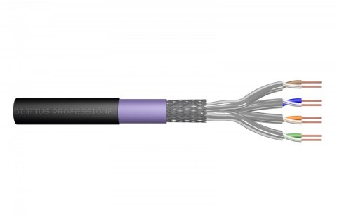 Digitus Kabel teleinformatyczny instalacyjny zewnętrzny kat.7, S/FTP, Eca, drut, AWG 23/1, PE, 1000m, czarny, szpula Digitus Kabel teleinformatyczny instalacyjny zewnętrzny kat.7, S/FTP, Eca, drut, AWG 23/1, PE, 1000m, czarny, szpula