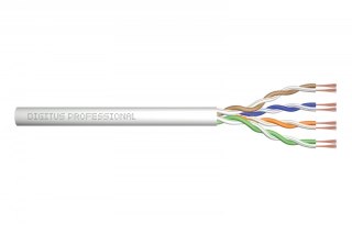 Digitus Kabel teleinformatyczny patchcordowy kat.5e, U/UTP, linka, AWG 26/7, PVC, 305m karton Szary