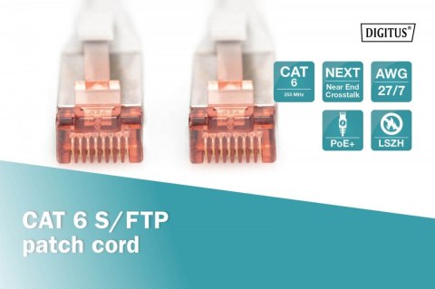 Digitus Patch cord S/FTP kat.6 LS0H 0,5m Szary Digitus Patch cord S/FTP kat.6 LS0H 0,5m Szary