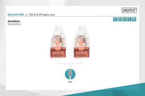 Digitus Patch cord S/FTP kat.6 LS0H 5m Szary