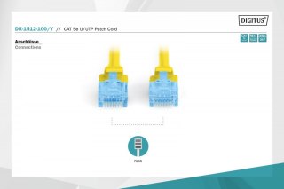 Digitus Patch cord U/UTP kat.5e PVC 10m Żółty