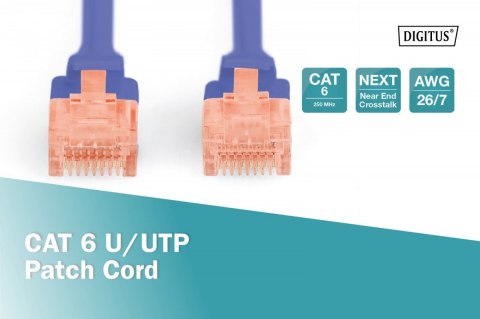 Digitus Patch cord U/UTP kat.6 PVC 1m Niebieski Digitus Patch cord U/UTP kat.6 PVC 1m Niebieski