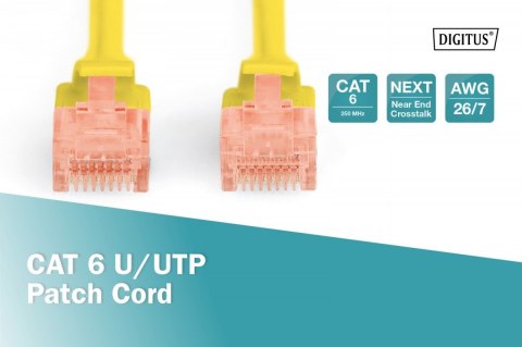 Digitus Patch cord U/UTP kat.6 PVC 1m Żółty Digitus Patch cord U/UTP kat.6 PVC 1m Żółty