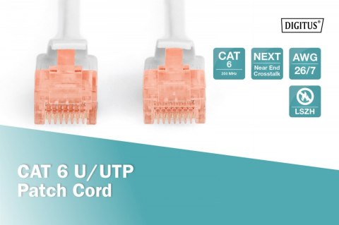 Digitus Patch cord nieekranowany U/UTP Kat.6 AWG 26/7 miedź LSOH 0,25m Szary Digitus Patch cord nieekranowany U/UTP Kat.6 AWG 26/7 miedź LSOH 0,25m Szary