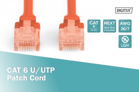 Digitus Patch cord nieekranowany U/UTP Kat.6 AWG 26/7 miedź LSOH 0,5m Czerwony Digitus Patch cord nieekranowany U/UTP Kat.6 AWG 26/7 miedź LSOH 0,5m Czerwony