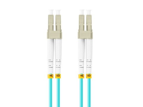 Lanberg Patchcord światłowodowy mm lc/upc-lc/upc duplex 3.0mm om3 50/125 0.5m aqua Lanberg Patchcord światłowodowy mm lc/upc-lc/upc duplex 3.0mm om3 50/125 0.5m aqua