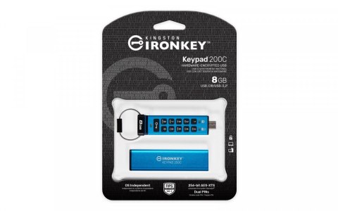 Kingston Pendrive 8GB IronKey Keypad 200C USB-C FIPS140-3 Lvl3 AES-256 Kingston Pendrive 8GB IronKey Keypad 200C USB-C FIPS140-3 Lvl3 AES-256