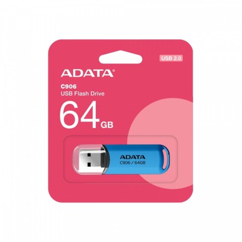 Adata Pendrive C906 64GB USB2.0 niebieski Adata Pendrive C906 64GB USB2.0 niebieski