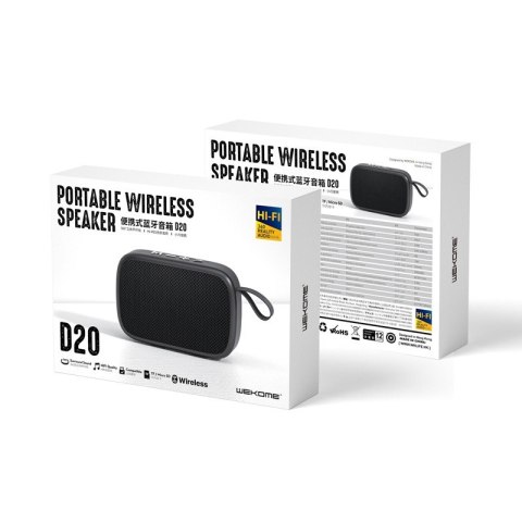 WEKOME Przenośny bezprzewodowy głośnik Bluetooth V5.0 Czarny WEKOME Przenośny bezprzewodowy głośnik Bluetooth V5.0 Czarny