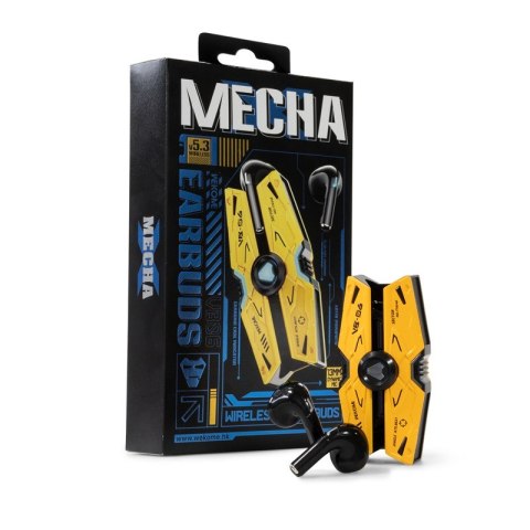 WEKOME Słuchawki bezprzewodowe VB06 Mecha Series - Bluetooth V5.3 TWS z etui ładującym Żółte